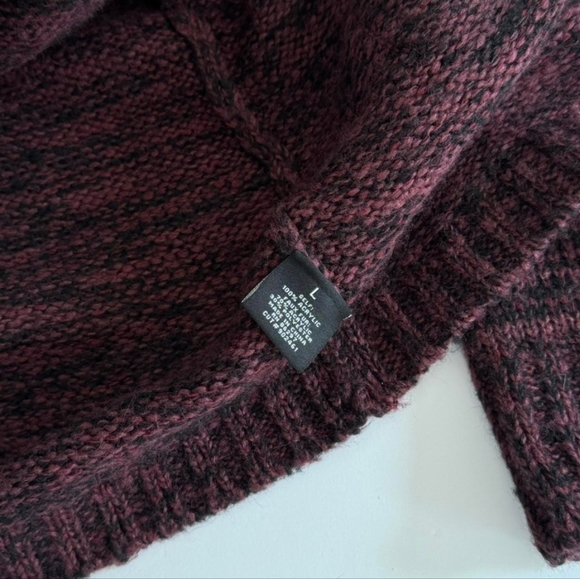 BCBGMaxAzria Burgundy Sweater Cardigan with Black Faux-Fur Trim - Picture 4 of 5
